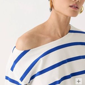 Jcrew Cropped boatneck T-shirt in stripe